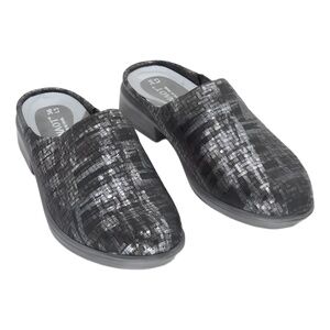 NAOT Gray Mixed Metallic Lodos Leather Mule Size 5 EU 36